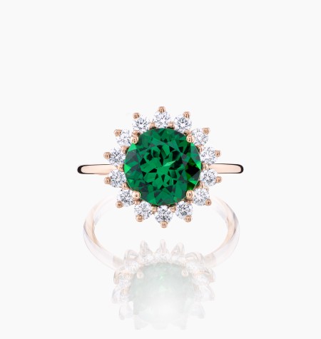 
                                                                                    La Tsavorite ring, exceptional piece in rose gold with green tourmaline and diamonds – Maison Lepage, French jeweler and designe
                                                                            