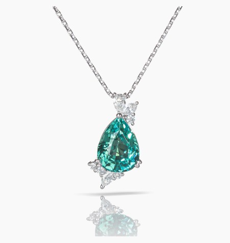 La Lagoon necklace, exceptional piece in white gold with tourmaline and diamonds – Maison Lepage, jeweler and designer since 192