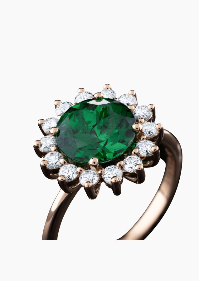 Bague La Tsavorite, pièce exceptionnelle en or rose, tourmaline verte et diamants - Maison Lepage joaillier créateur français 19