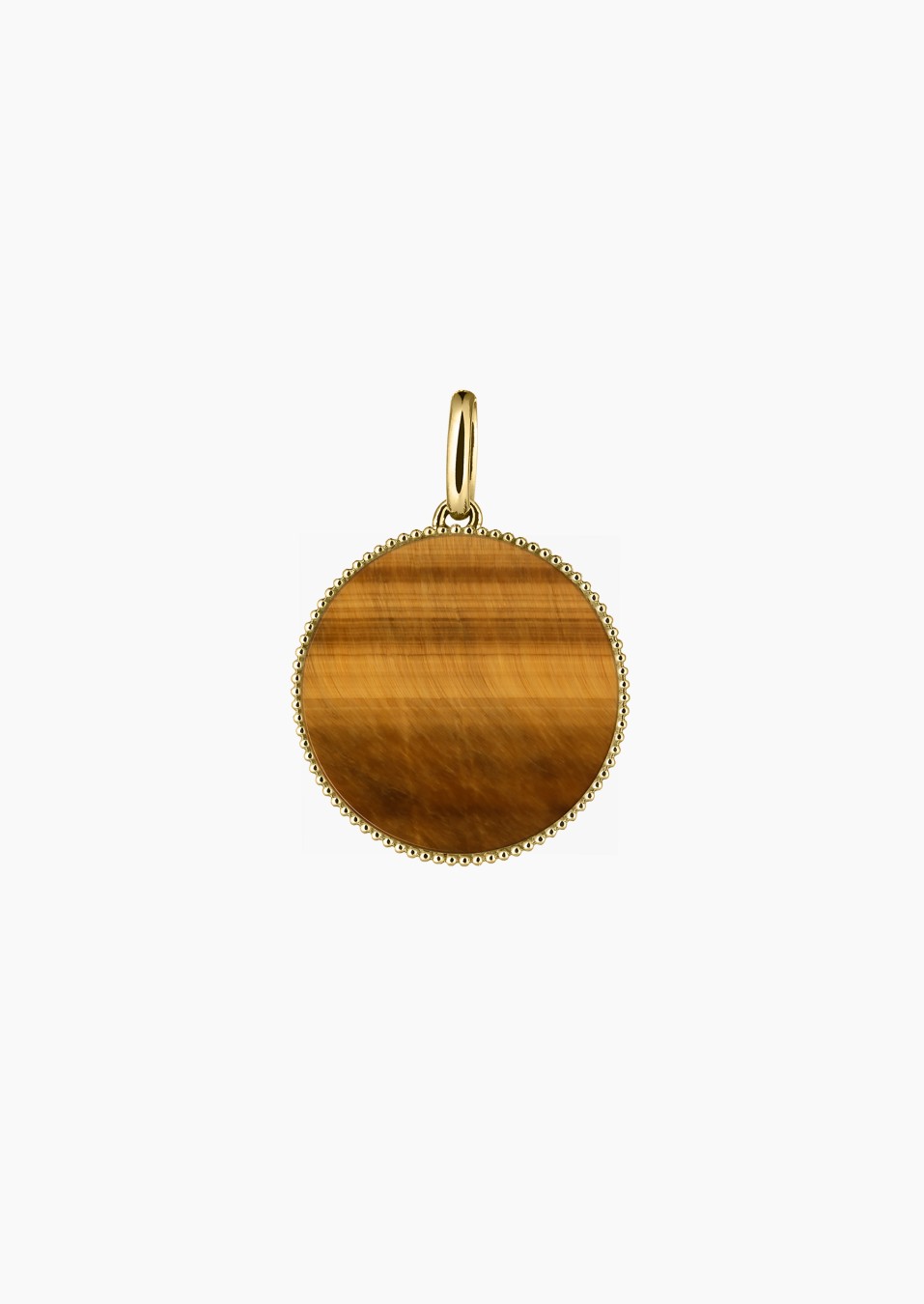 Colette Lune Perlée medal in gold and tiger's eye / Lepage