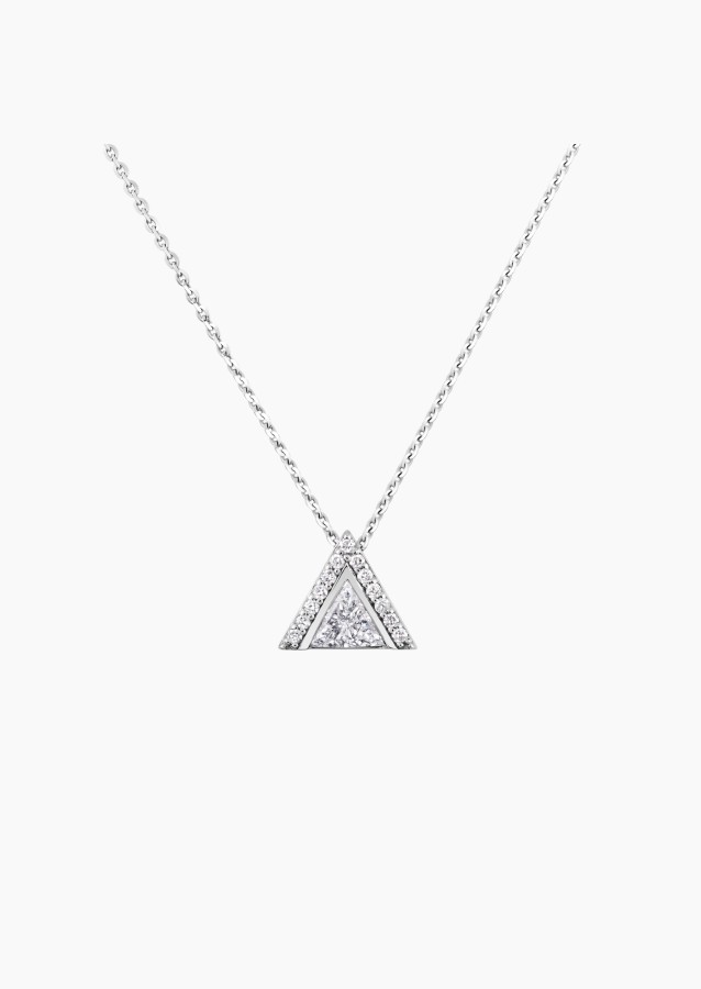 
                                                                                    La Précieuse necklace in white gold with triangle diamond and diamonds – Maison Lepage, French jeweler and designer since 1922.
                                                                            
