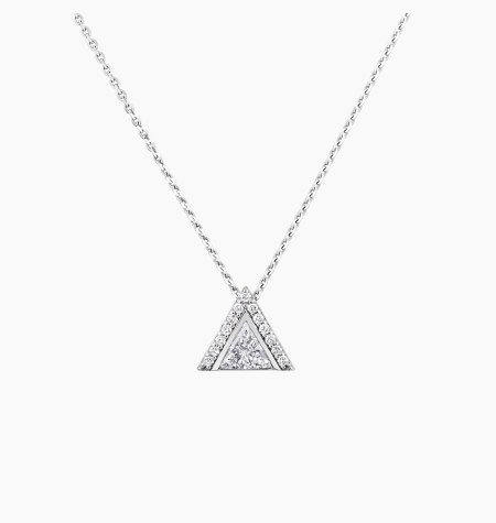 
                                                                                    La Précieuse necklace in white gold with triangle diamond and diamonds – Maison Lepage, French jeweler and designer since 1922.
                                                                            