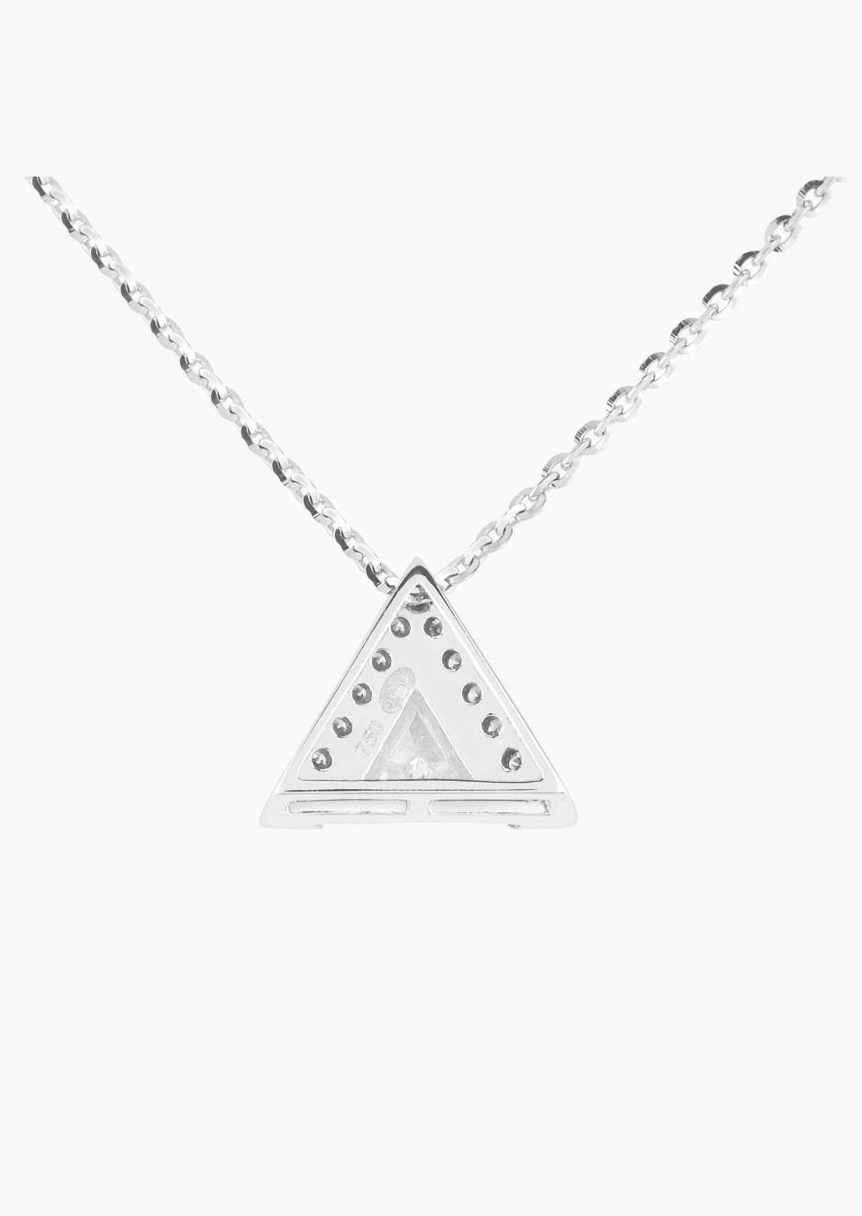 La Précieuse necklace in white gold with triangle diamond and diamonds – Maison Lepage, French jeweler and designer since 1922.