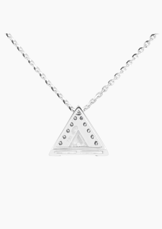 La Précieuse necklace in white gold with triangle diamond and diamonds – Maison Lepage, French jeweler and designer since 1922.