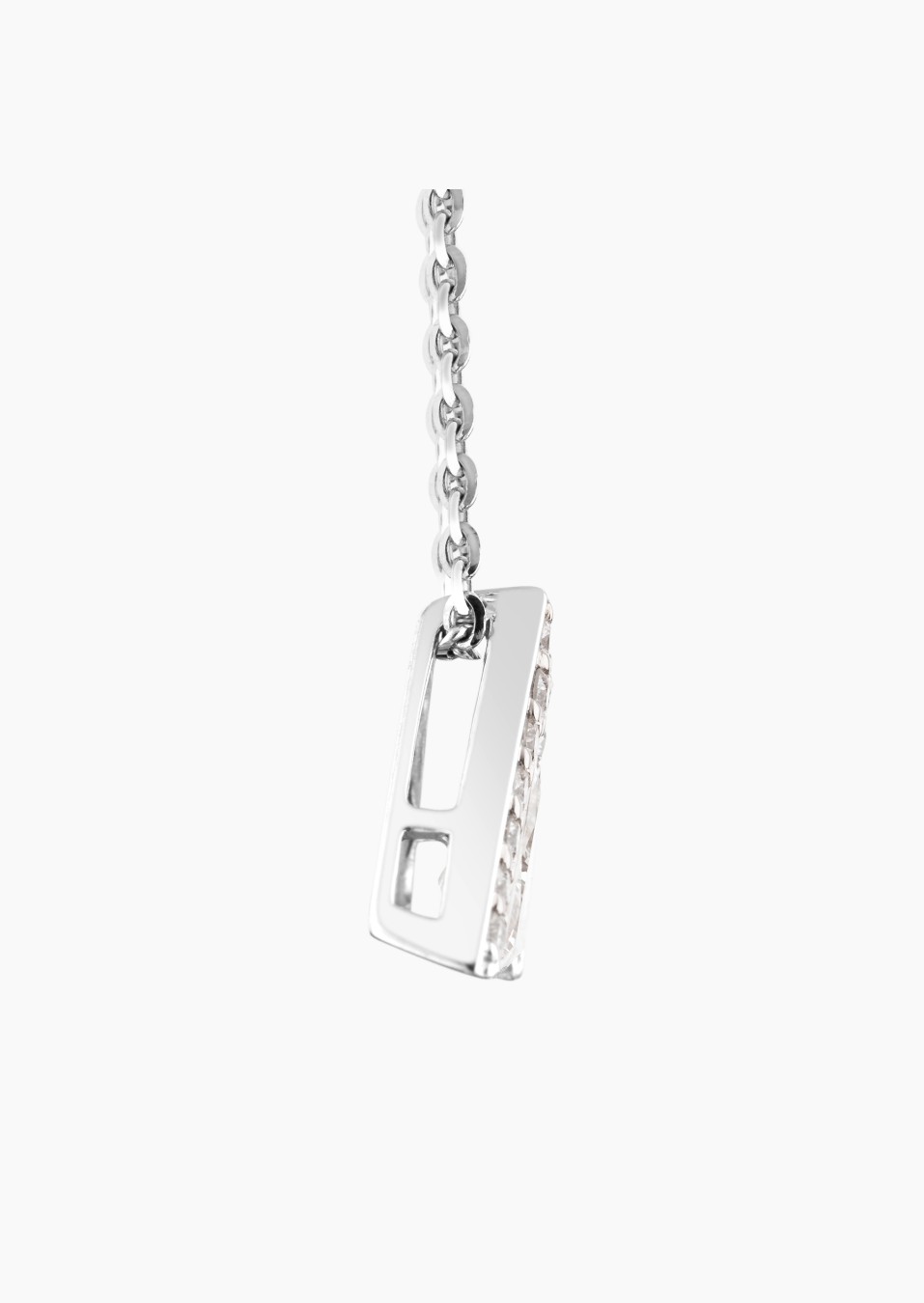 La Précieuse necklace in white gold with triangle diamond and diamonds – Maison Lepage, French jeweler and designer since 1922.