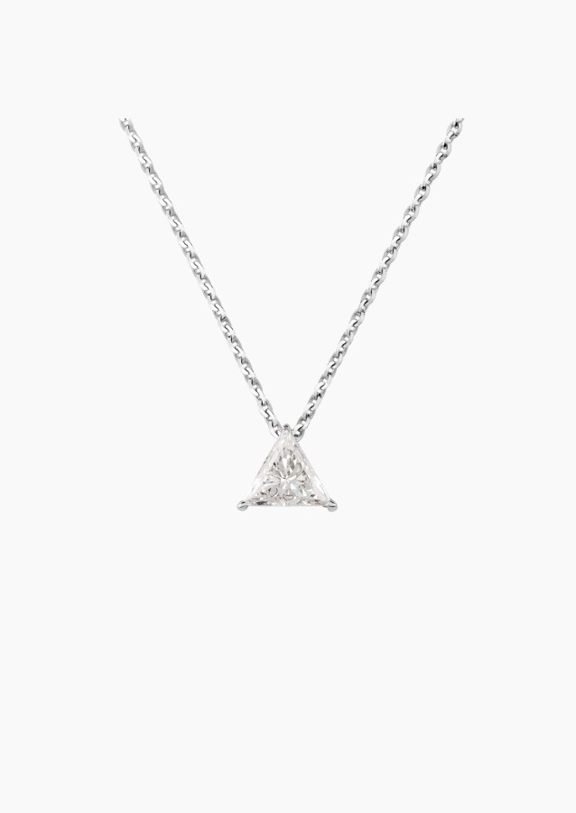 
                                                                                    La Sublime necklace in white gold with triangle diamond – Maison Lepage, French jeweler and designer since 1922.
                                                                            