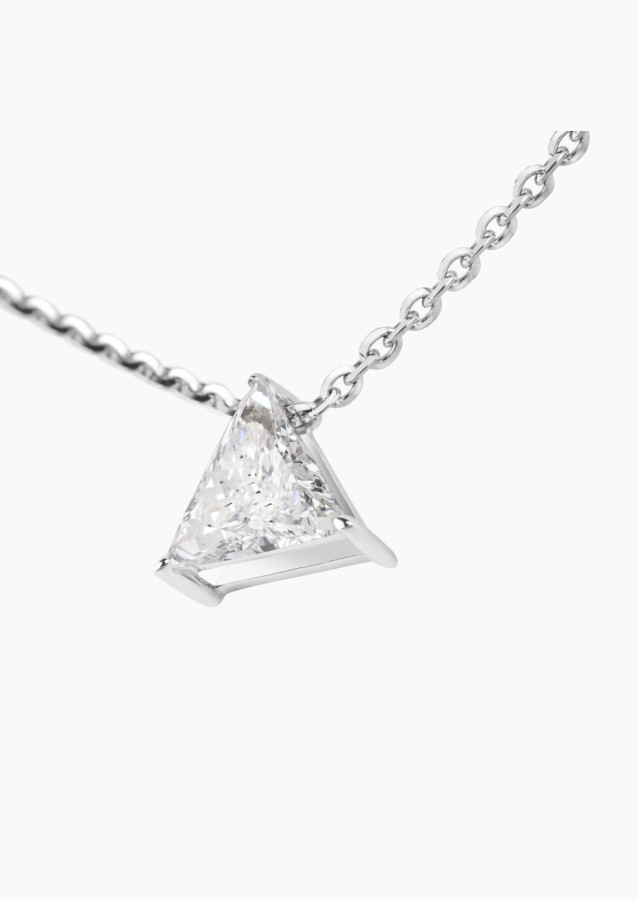 La Sublime necklace in white gold with triangle diamond – Maison Lepage, French jeweler and designer since 1922.