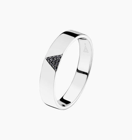 La Remarquable wedding ring in white gold and black diamonds / Lepage