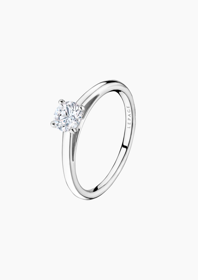 1922 solitaire ring, engagement ring in 18k white gold with brilliant-cut diamond – Maison Lepage, French jeweler and designer s