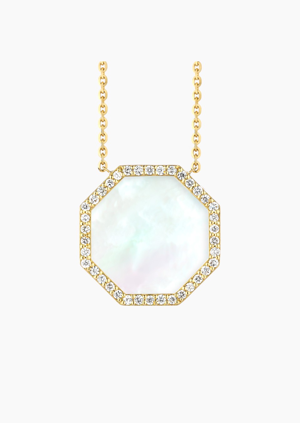 Octo necklace in gold, white mother-of-pearl and diamonds / Lepage