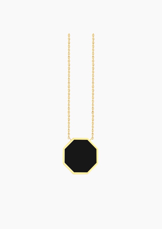 Octo necklace in yellow gold with onyx – Maison Lepage, jeweler and designer since 1922.