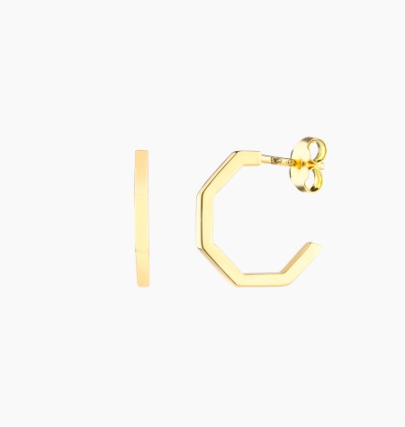 Octo open hoop earrings in yellow gold – Maison Lepage, French jeweler and designer since 1922.