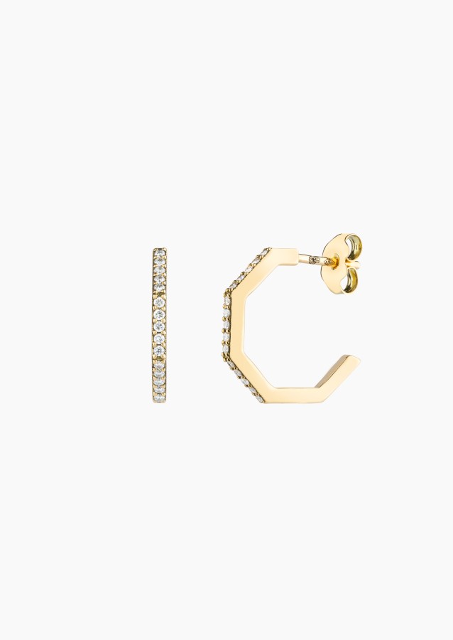 Octo open hoop earrings in yellow gold and diamonds – Maison Lepage, French jeweler and designer since 1922.