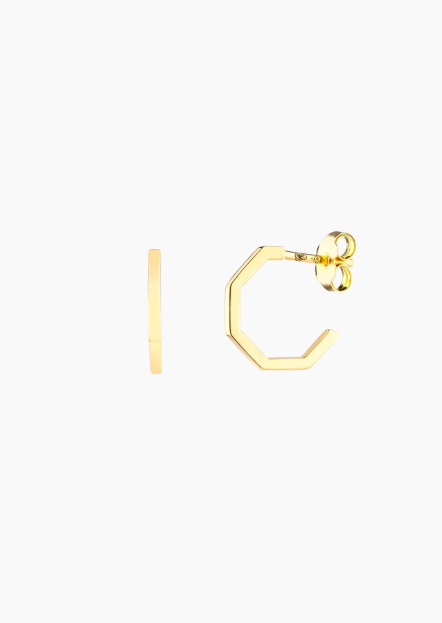 Octo open hoop earrings, small model, in yellow gold – Maison Lepage, French jeweler and designer since 1922.