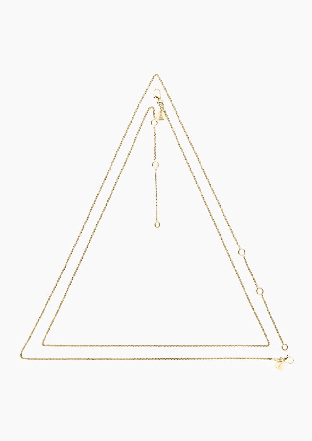 Chaîne Colette 80 cm en or jaune 750 avec maillons diamantés - Maison Lepage joaillier créateur français 1922