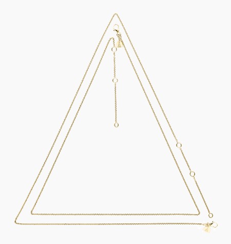 Chaîne Colette 45 cm en or jaune 750 avec maillons diamantés - Maison Lepage joaillier créateur français 1922