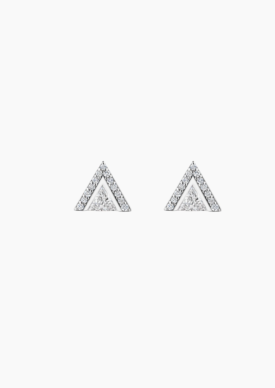 La Précieuse earrings in white gold with triangle diamonds and brilliant-cut diamonds – Maison Lepage, French jeweler and design