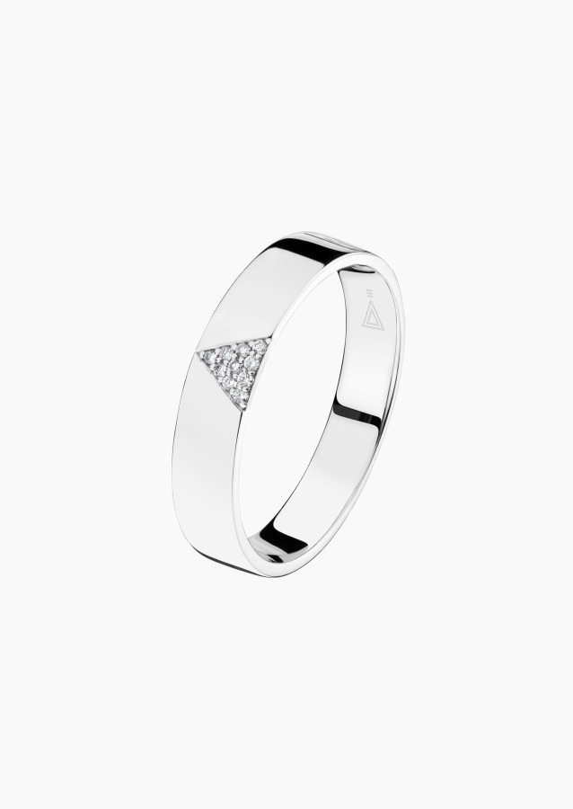 Alliance homme La Remarquable en or blanc et diamants - Maison Lepage joaillier créateur français 1922