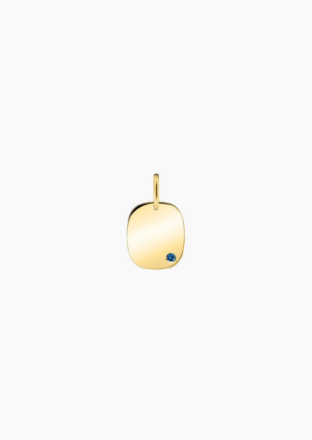 
                                                                                    Coussin medal in yellow gold with blue sapphire – Maison Lepage, French jeweler and designer since 1922.
                                                                            