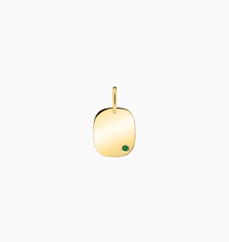 Coussin medal in yellow gold with tsavorite – Maison Lepage, French jeweler and designer since 1922.