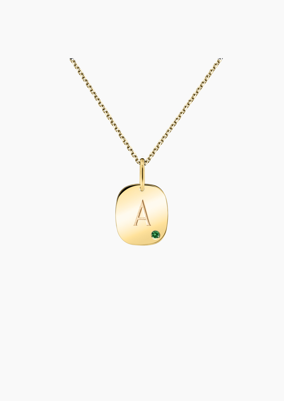 Coussin medal in yellow gold with tsavorite – Maison Lepage, French jeweler and designer since 1922.