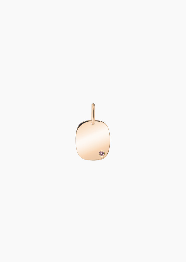 Coussin medal in rose gold with pink sapphire – Maison Lepage, French jeweler and designer since 1922.