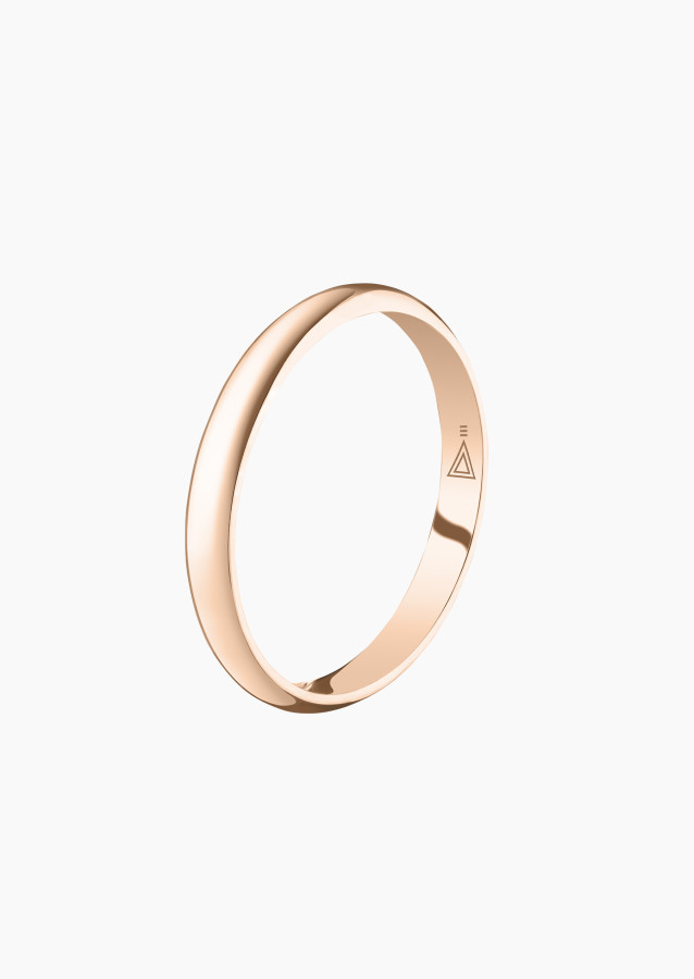 Alliance homme Prémisses demi-jonc confort 2,5 mm en or rose - Maison Lepage joaillier créateur français 1922