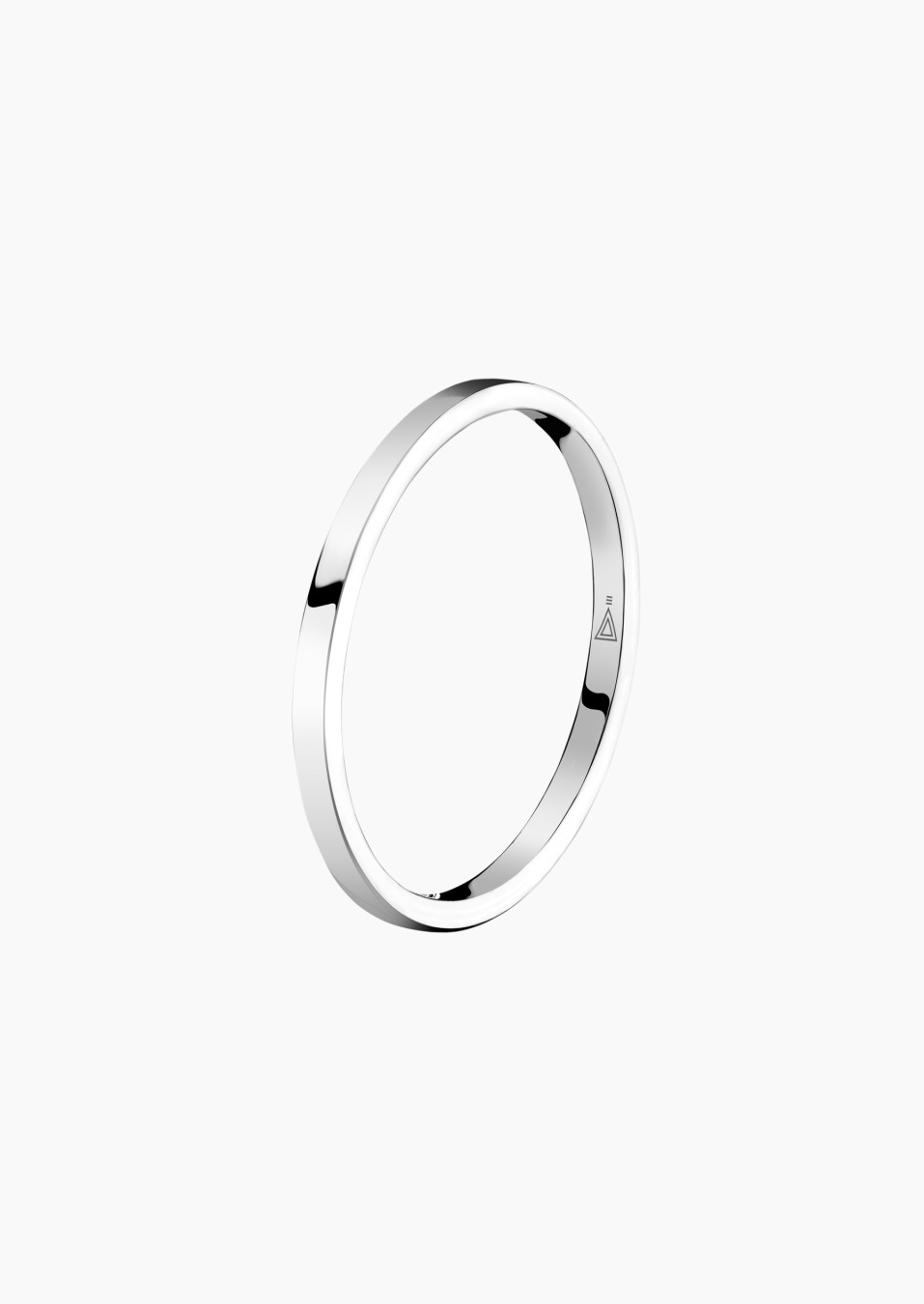 Emoi men's comfort band wedding ring in white gold / Lepage