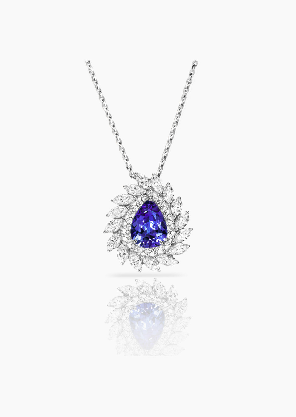 Suzanne necklace in white gold, tanzanite and diamonds / Lepage