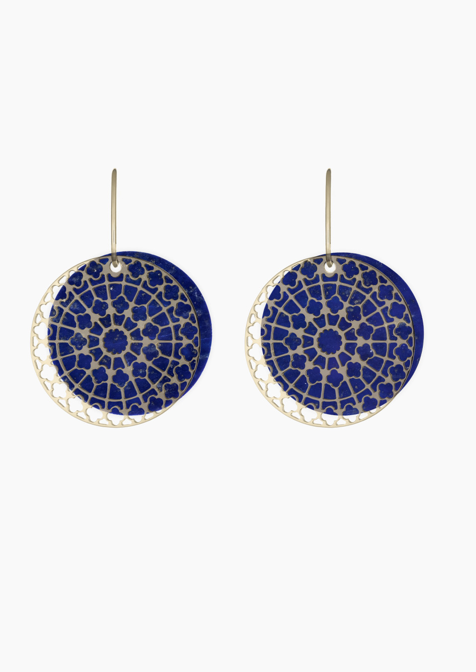 Jeton Colette en lapis lazuli pour boucles d'oreilles Notre Dame en or - Maison Lepage joaillier créateur français 1922