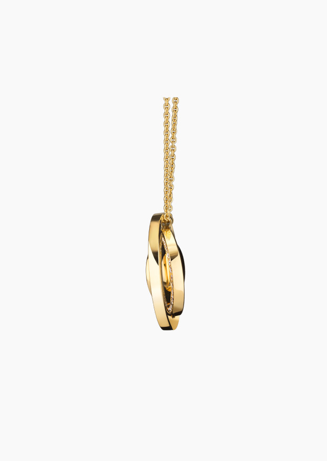 Alba long necklace in 18k recycled yellow gold with diamonds, made in France – Maison Lepage, French jeweler and designer since 