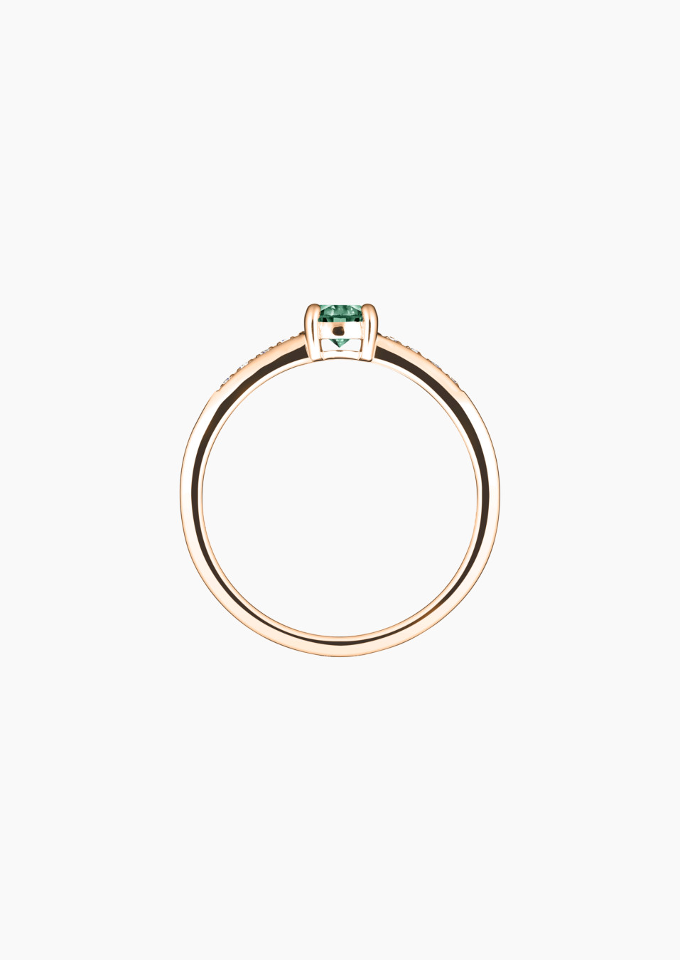 Aristide solitaire ring in green sapphire and diamonds | Lepage fine jewelry