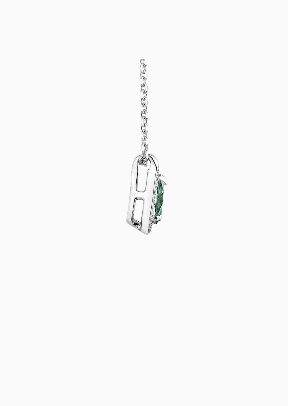 Collier Marceau - Saphir vert et diamants - or blanc