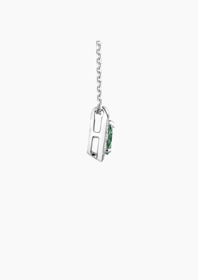Collier Marceau - Saphir vert et diamants - or blanc
