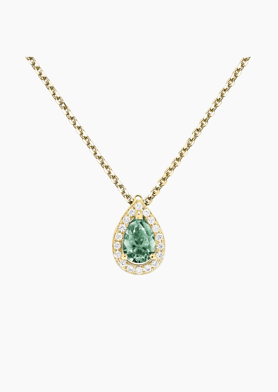 Collier Marceau - Saphir vert et diamants - or jaune