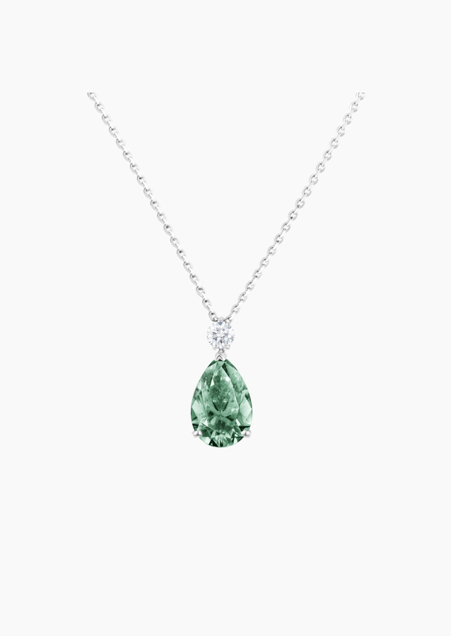 Collier Jacques - Saphir vert et diamant - or blanc