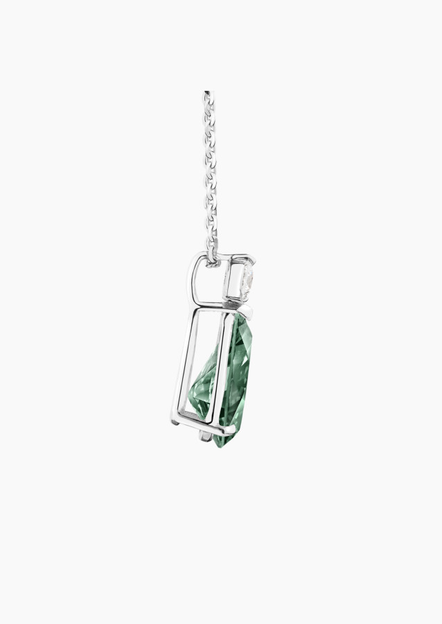 Collier Jacques - Saphir vert et diamant - or blanc
