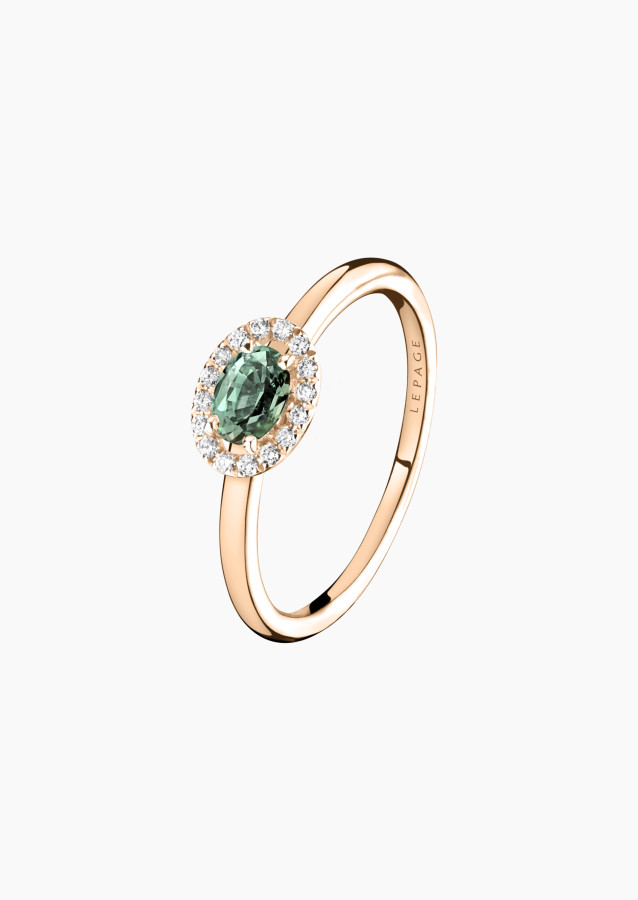 
                                                                                    Bague Eléanor - Saphir vert et diamants - or rose
                                                                            