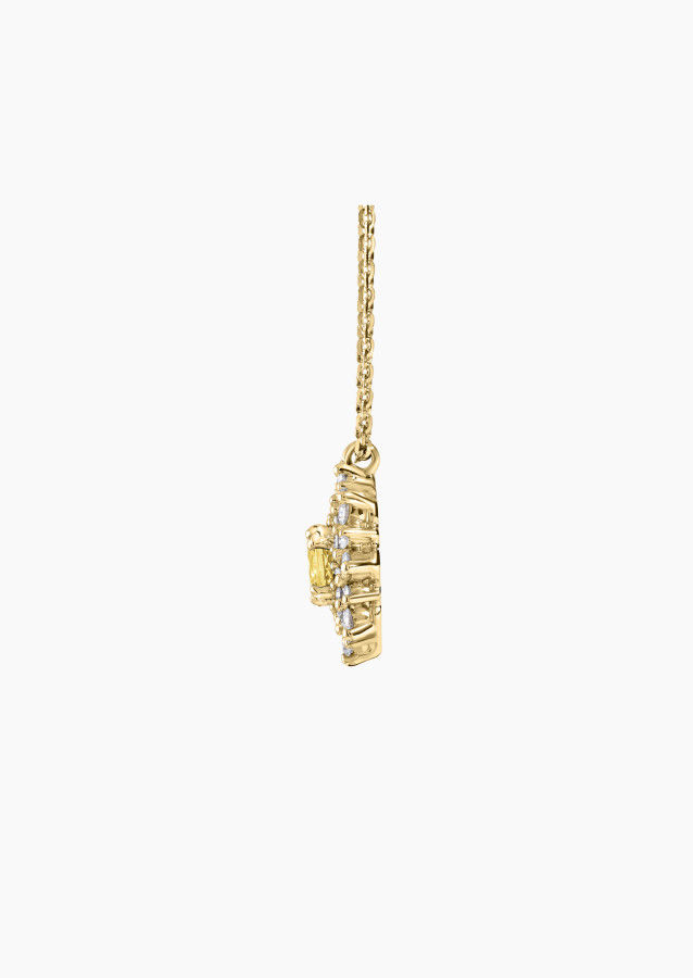Dentelle necklace in yellow gold, yellow sapphire and diamonds