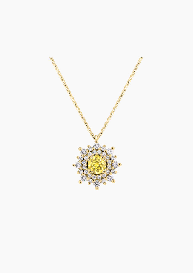 
                                                                                    Collier Dentelle en or jaune, saphir jaune et diamants
                                                                            