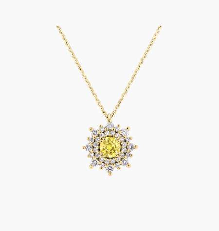 
                                                                                    Collier Dentelle en or jaune, saphir jaune et diamants
                                                                            