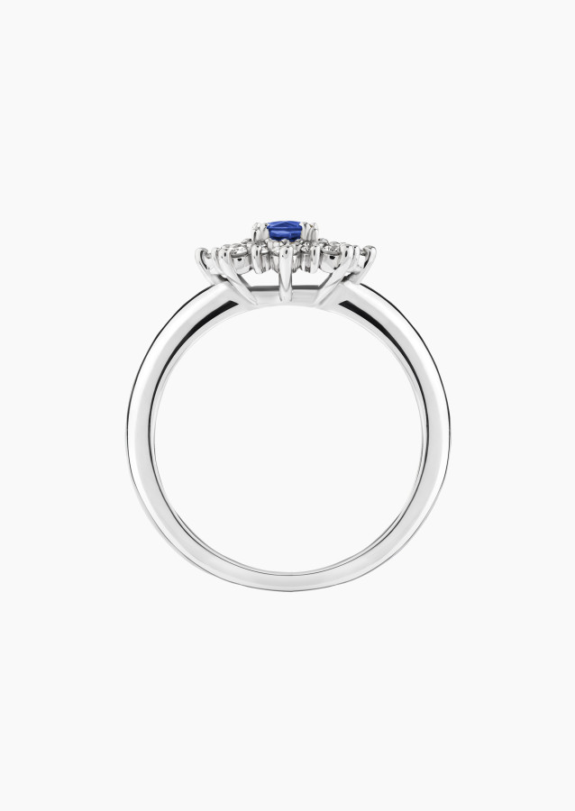 Bague Dentelle en or blanc, saphir et diamants
