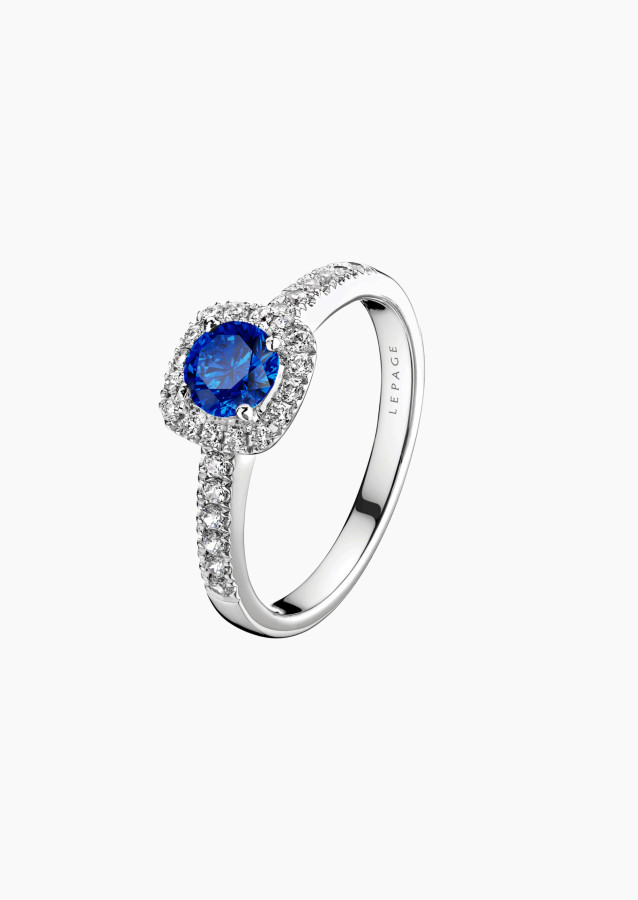 
                                                                                    Madame Rose solitaire in gold, sapphire and diamonds / Lepage
                                                                            