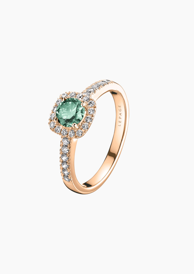 
                                                                                    Madame Rose solitaire ring in green sapphire and diamonds | Lepage fine jewelry
                                                                            