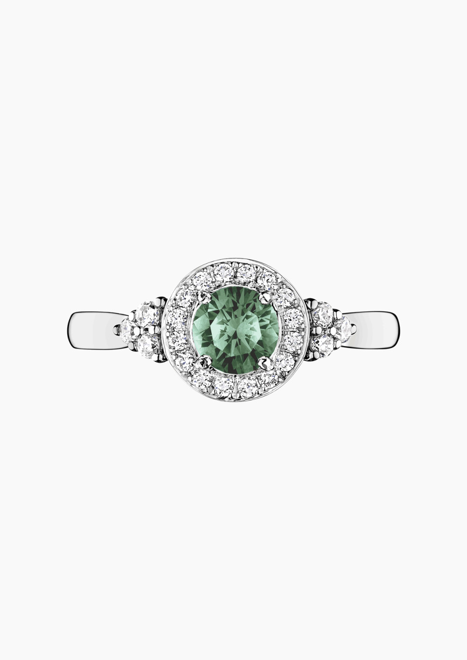 Pompadour solitaire in gold, emerald and diamonds / Lepage