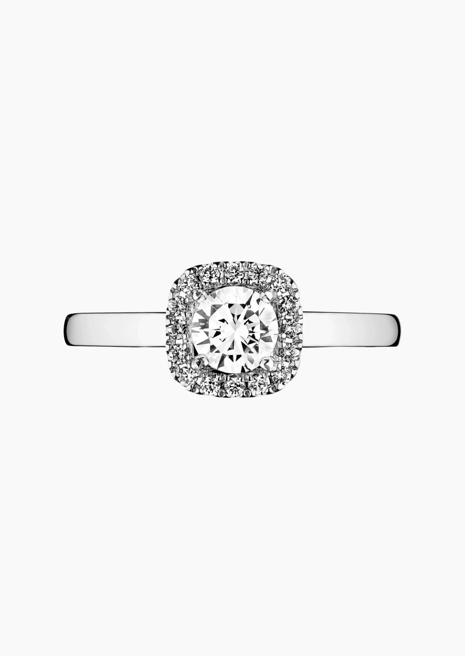Solitaire Jolie-Rose en or blanc et diamants / Lepage