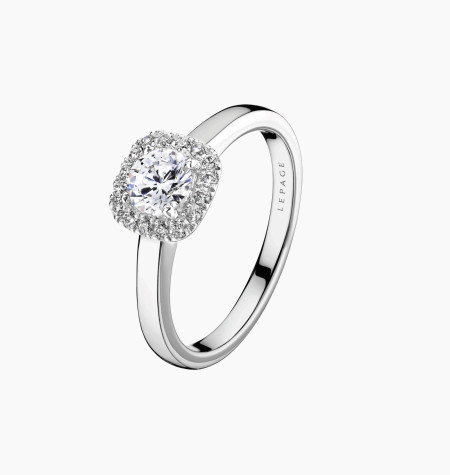 
                                                                                    Solitaire Jolie-Rose en or blanc et diamants / Lepage
                                                                            