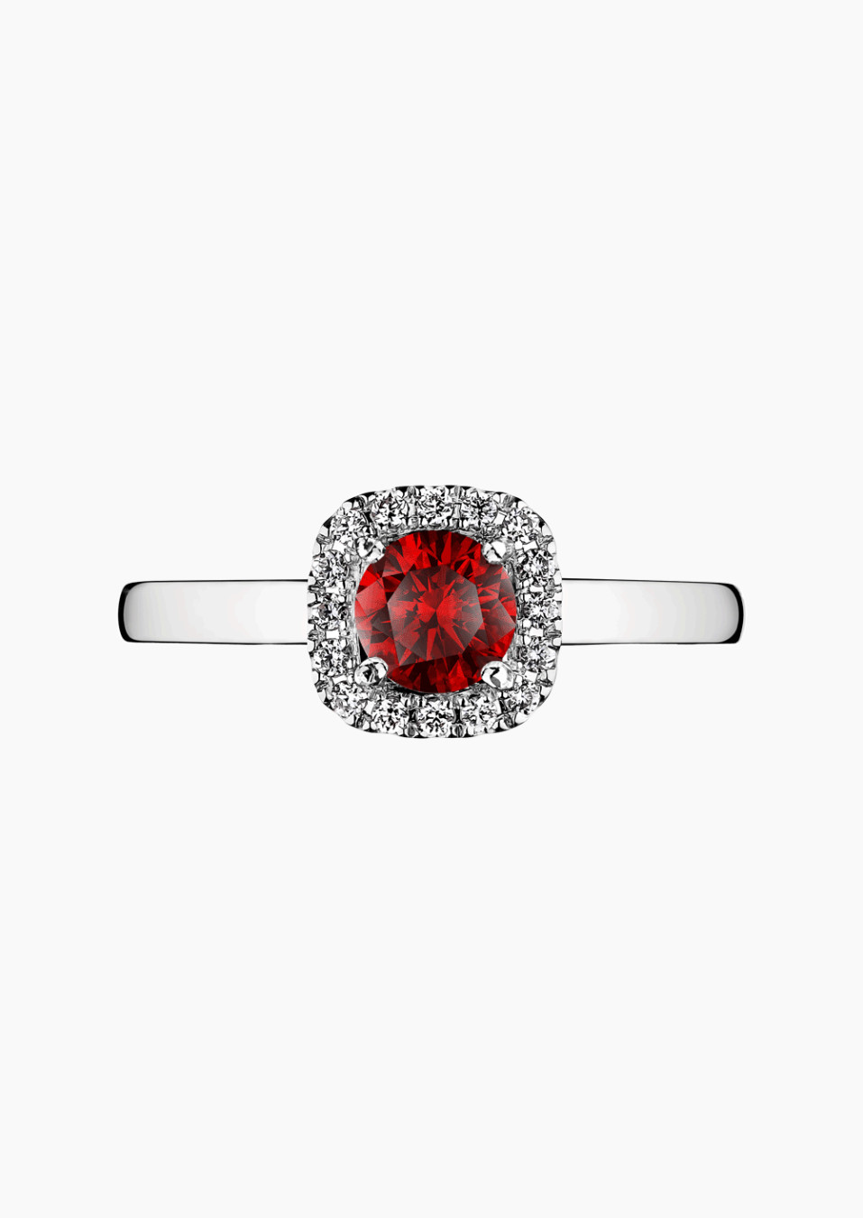Solitaire Jolie-Rose en or, rubis et diamants / Lepage