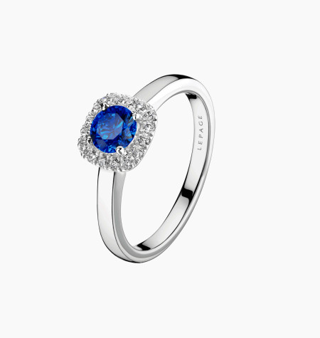 
                                                                                            Solitaire Jolie-Rose en or, saphir et diamants / Lepage
                                                                                    