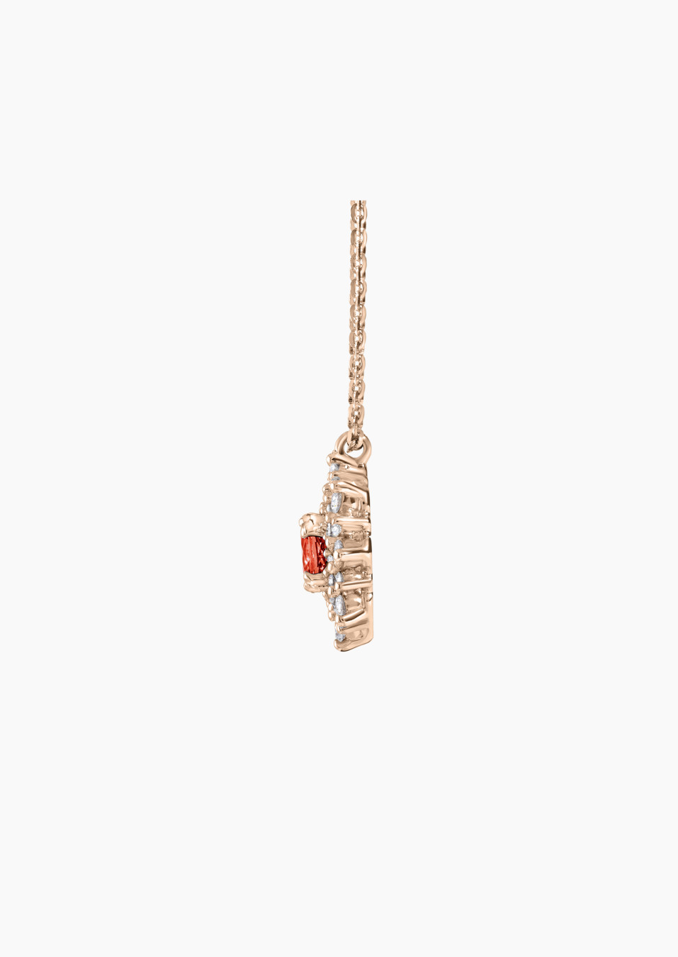 Collier Dentelle en or rose, saphir orange et diamants